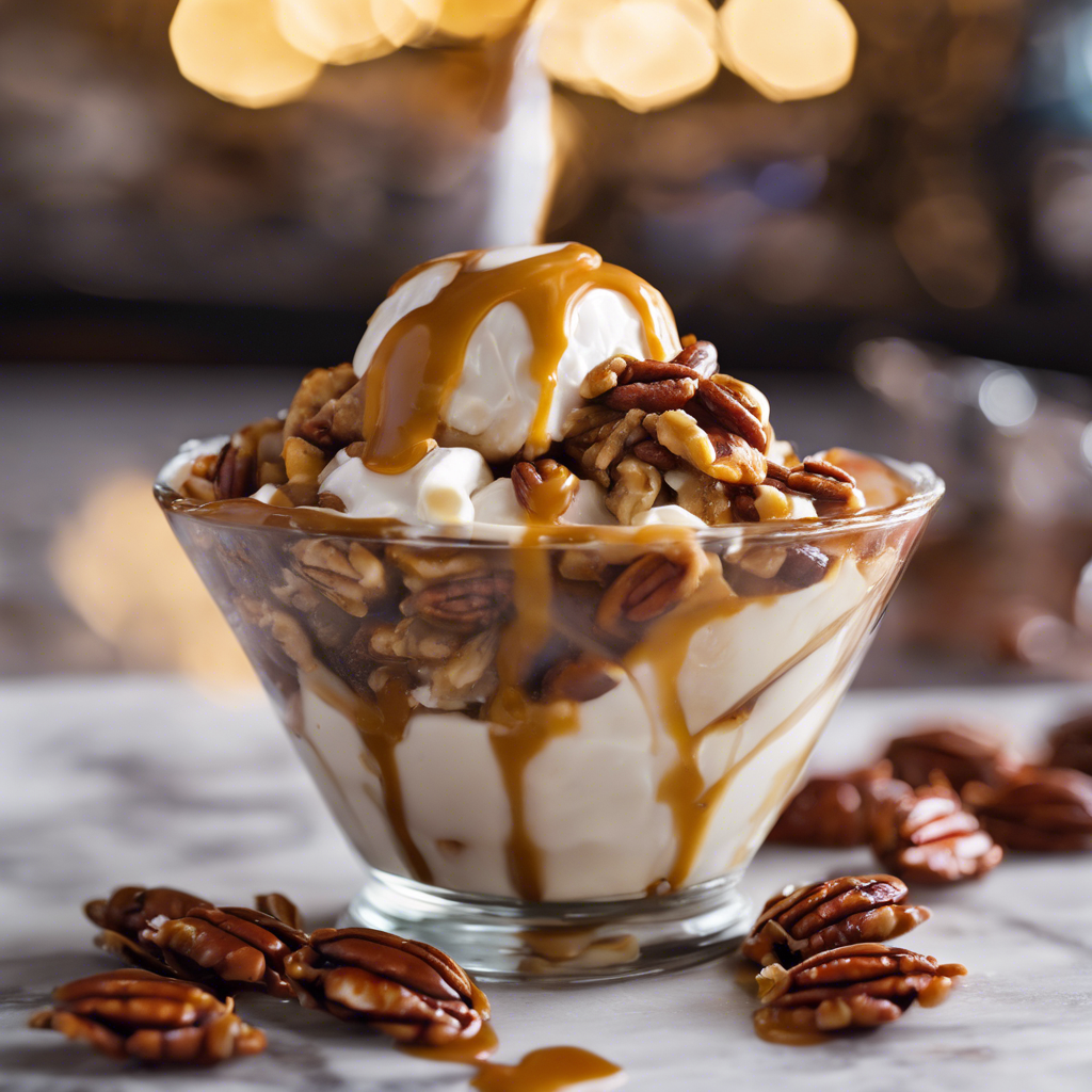 Caramel Pecan Turtle Sundae with Toasted Pecans