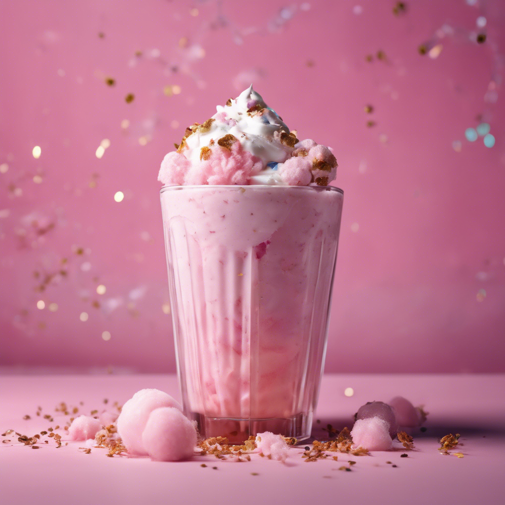 Cotton Candy Milkshake with Extra Whipped Cream